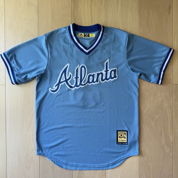 Dale Murphy Atlanta Braves Jersey Medium Blue Majestic Baseball MLB Sportswear - Picture 2 of 8